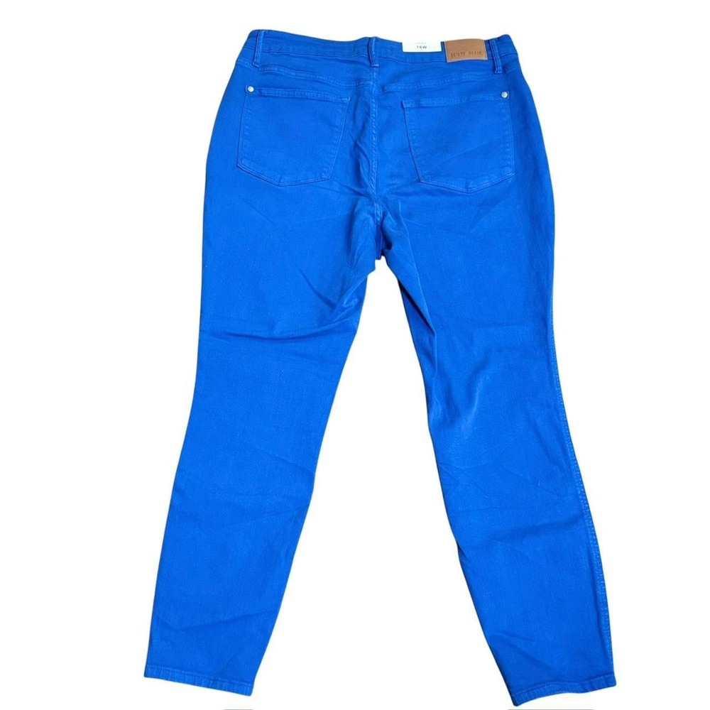 Judy Blue High Waist Skinny Jeans NWT Plus Size 18W Royal Blue Cobalt Stretch - Picture 3 of 8